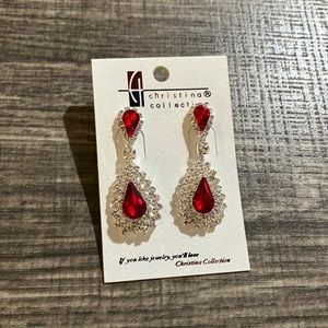 Red and Silver Earrings